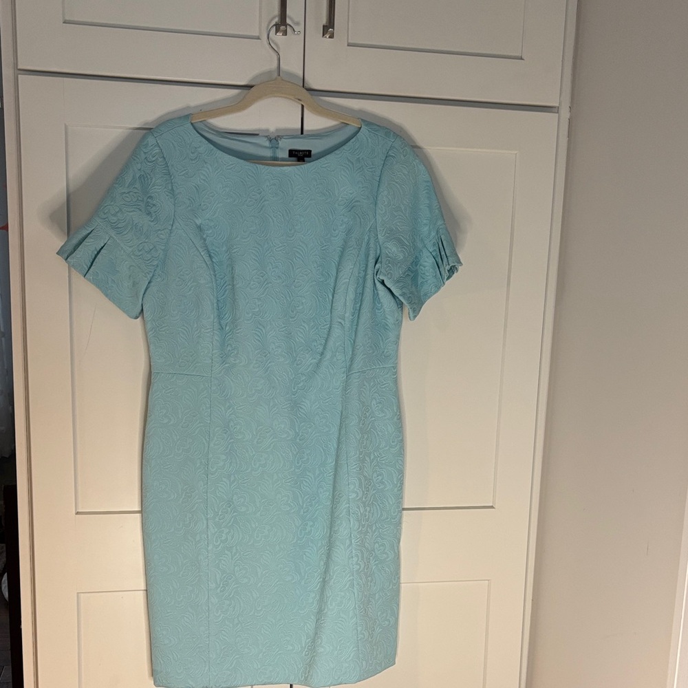 Talbots Light Blue Textured Midi Dress